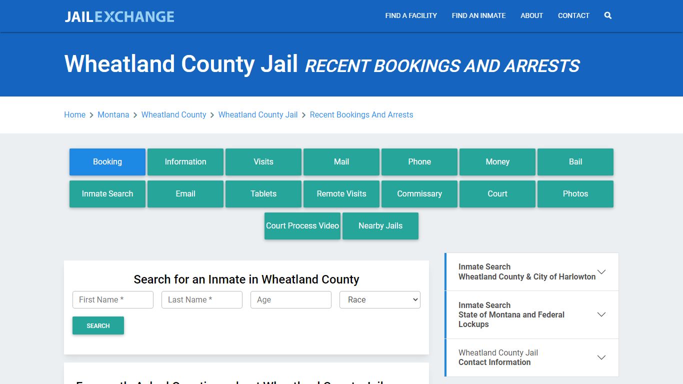 Wheatland County Jail Recent Bookings And Arrests - Jail Exchange