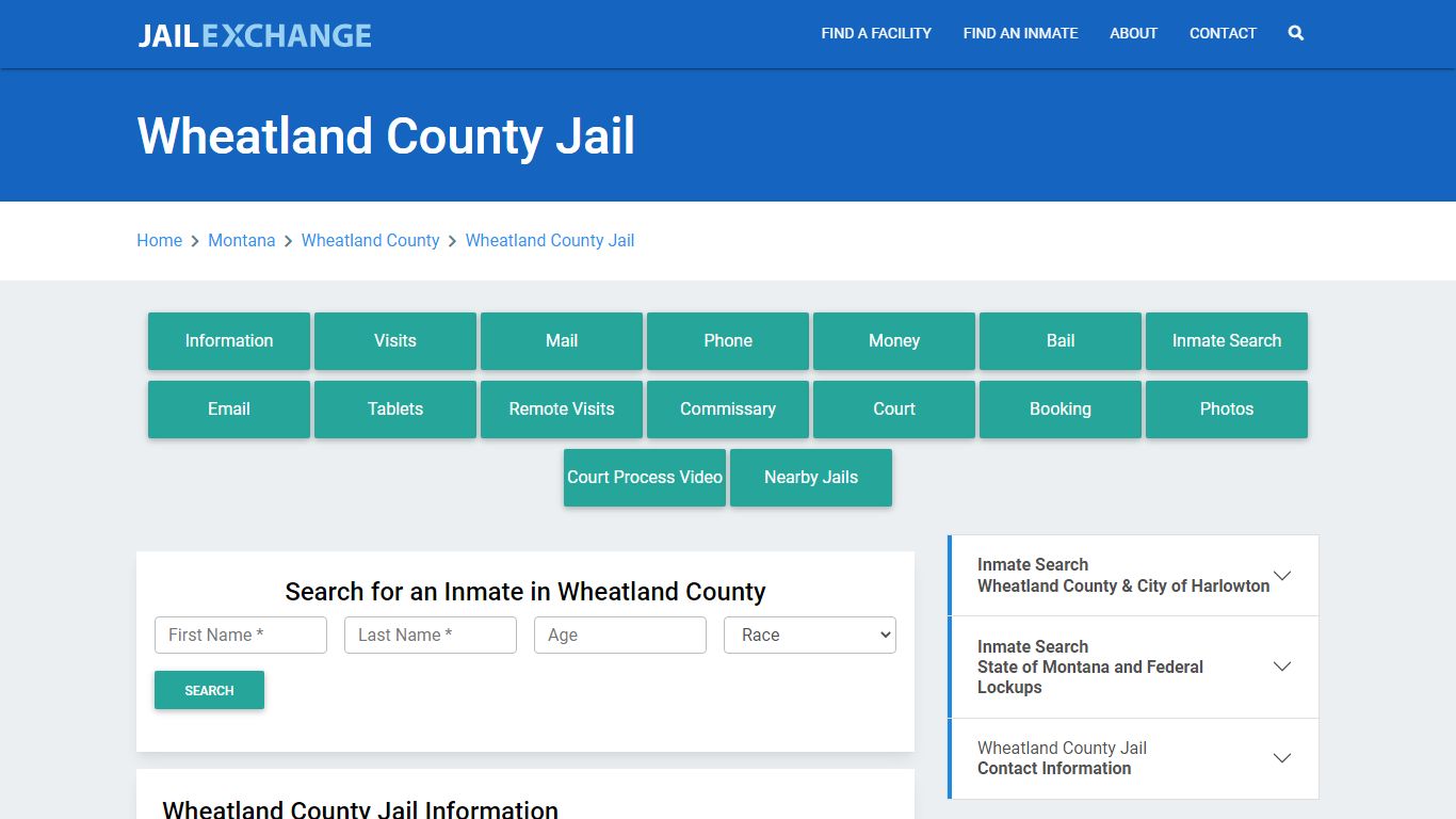 Wheatland County Jail Roster Lookup, MT, Inmate Search