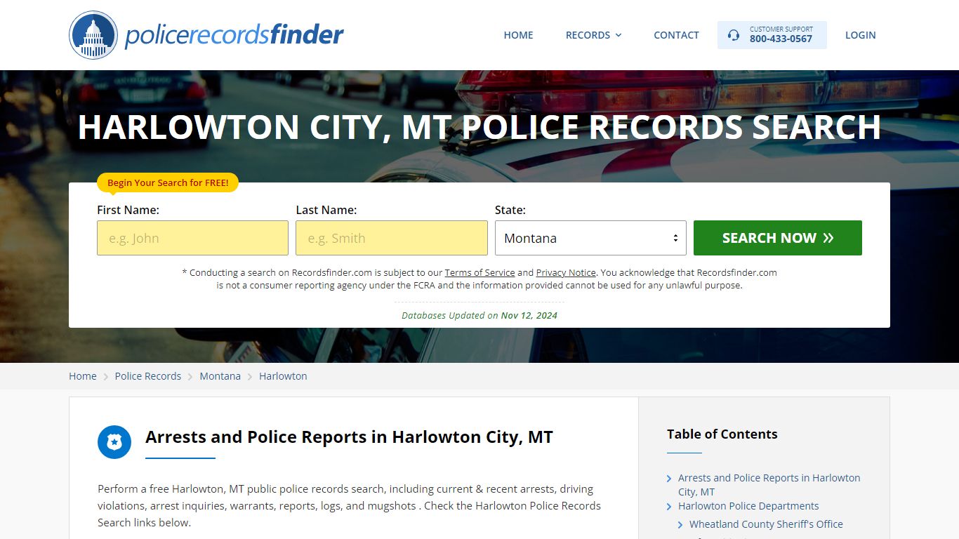 Harlowton, Wheatland County, MT Police Reports & Police Department Records